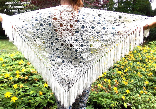 Chale etole crochet main - etole,