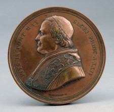 Rare Médaille en bronze Vatican medal for council 1869 pope Pio IX