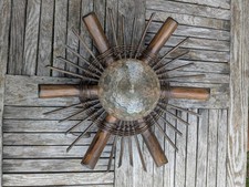 Applique scandinave vintage 1960 bambou rotin dlg Sognot Audoux Minet 