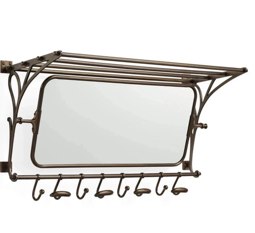 Porte manteau marron miroir - marron,