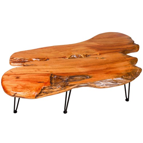 Coffee table live edge - coffee, natural