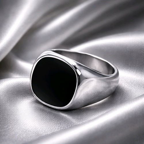 Argent chevalière gros - chevalière,, acier