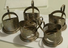 Porte-tasses à thé en argent