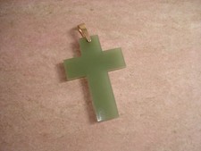 Pendentif CROIX  ancienne JADE et OR   Cross