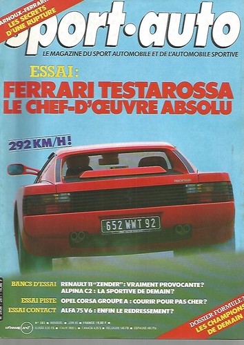 Sport auto 281 teztarossa - n°281, /