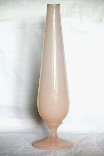 Vase tulipe opaline rose