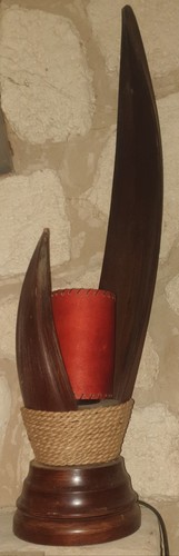Lampe feuille exotique - , bois