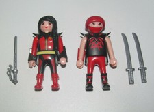 Playmobil Figurine Personnage Lot Couple Homme & Femme Ninja + Accessoires NEW