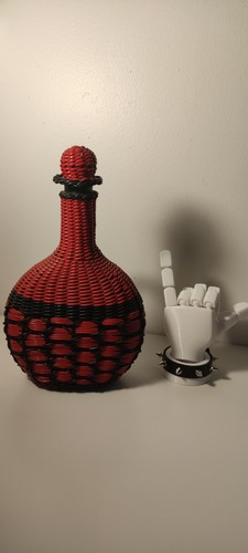 Bouteille verre scoubidou - verre,
