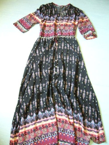 Robe longue noir bordeaux - robe,