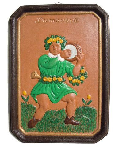 Plaque terre cuite decor