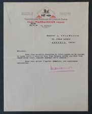 Facture PARIS 1939 LE COTEAU ROANNE MASSARDIER LIMES RAPES  llustrée 43