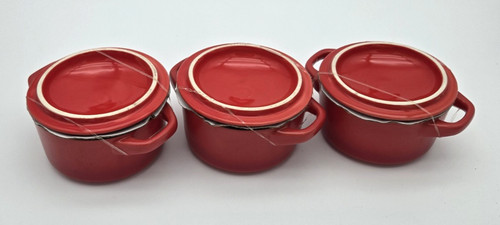 Red ceramic 8oz mini cocottes - ceramic,