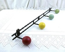 Vintage French Mid Century 1960s Modern Coat Rack with Colorful Wooden Balls