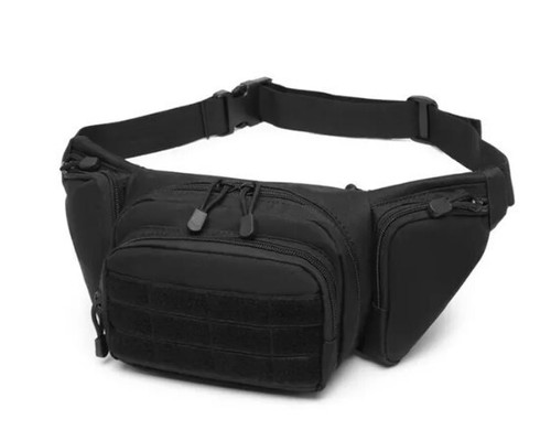 Sacoche banane tactique noir - ,