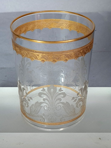 Verre ancien cristal gravé - ancien,