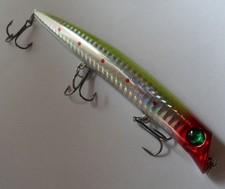 Leurre mer riviere pêche surface Minnow 12,5cm 15g  Chartreuse