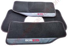 TAPIS SOL REVÊTEMENT MOQUETTE VELOURS NOIR ET ROUGE PEUGEOT 205 CTI CABRIOLET BR