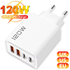 Chargeur de téléphone USB Type C PD 4 ports, 120W prise EU charge rapide 3.0 (3)