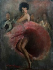 Tableau HST/P "Danseuse de Flamenco" signé (à déchiffrer)