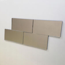 Rectangulaire Acrylique Mural Carreaux - Argent Miroir - Many Tailles,sur Mesure
