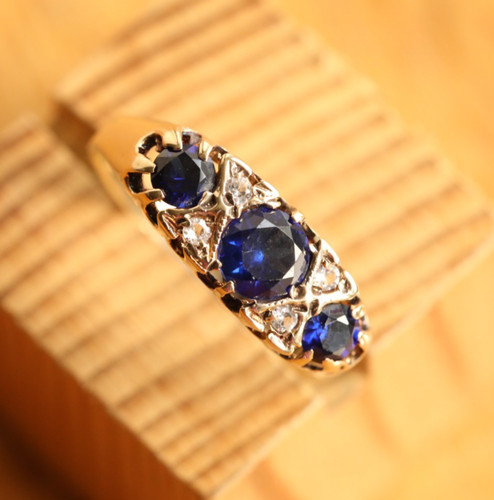 Bague vintage jaune 9ct - bague,