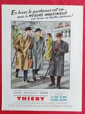 Publicité presse: Les Poudres LANVIN Vêtements Pardessus THIERY ill HEMJIC 1953