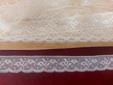 Dentelle de Calais rose pâle saumon, coupon de 4 m20 couture lingerie poupées