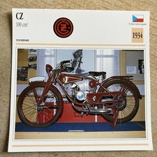 CZ 100 cm3 1934 carte moto collection Atlas Tchécoslovaquie