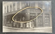 Carte Photo CPA. LYON. Devanture magasin alimentation A. ROBELIN angle Rue SEZE