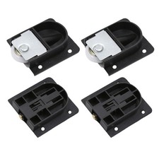  4 Pcs Roue De Porte Coulissante En Plastique Noir Roulette Placard