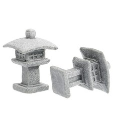  2 Pcs Mini Lanterne Japonaise Figurine Décoration De Jardin Miniature