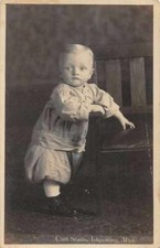 Ishpeming Michigan Baby by Chair Real Photo Vintage Postcard JF686378