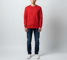 8 Pull Hommes MEDIUM Rouge Col