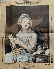 @@*SUPERBE CANEVAS DE MARGOT  80X65CM AVEC REF - LA FEMME AUX ECHEVEAUX***@@