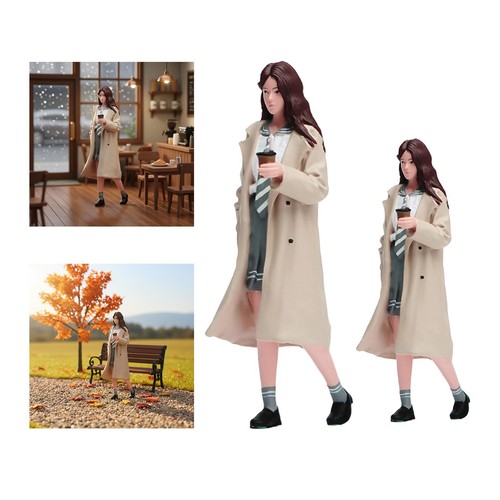Figurine miniature fille café - figurine,