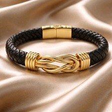 Homme Noeud Infini Cuir