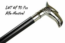 Lot De 10 Canes En Bois Avec Poignées En Laiton En Forme D'Aigle Victorien