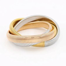 Bracelet triple couche enveloppant Arou Snake or tri-couleur 18 carats sur br...