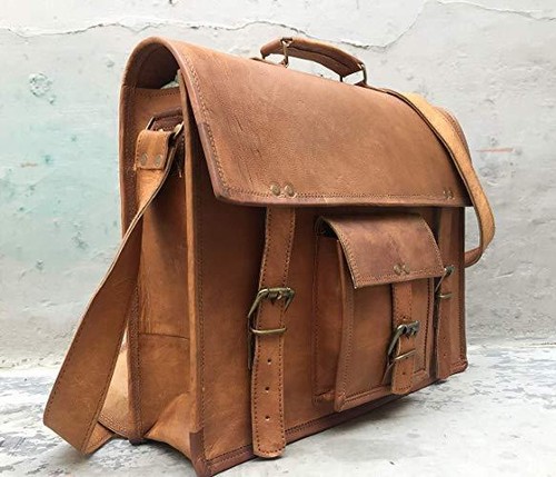 Vintage cuir souple messager - cuir,