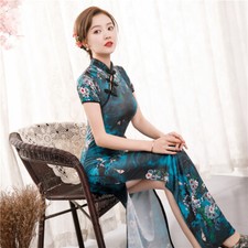 Femme Faux Soie Robe Chinois