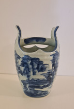 Vase en céramique bleu, blanc