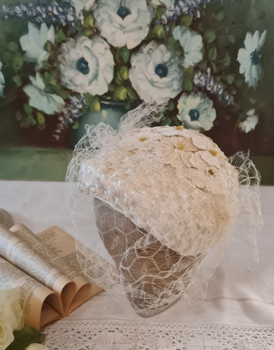 Ancien chapeau bibi - bibi, voile
