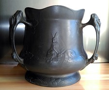 ANCIEN CACHE POT JARDINIÈRE EN ÉTAIN ART NOUVEAU DE KAYSERZINN JUGENDSTIL 1900