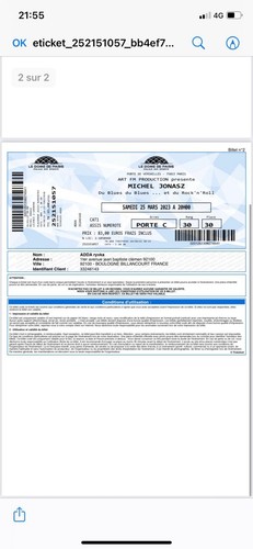 Vends billets concert - 2,
