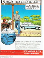 PUBLICITE ADVERTISING 1016   1994  la Peugeot 205 Junior sacré numéro