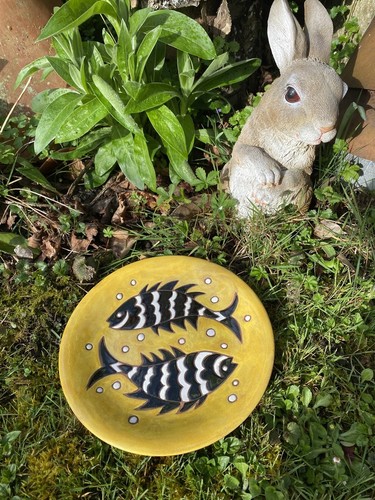 Assiette décor poissons - , jean