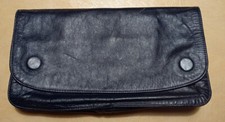 Pochette vintage cuir bleu