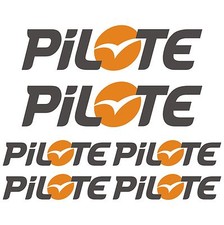 PiLOTE XL autocollant sticker camping car caravane caravan 6 Pièces
