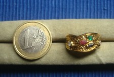 B26C Neuf Large Bague Plaqué Or Saphir Rubis Emeraude Diamant CZ Lot Bijou  4